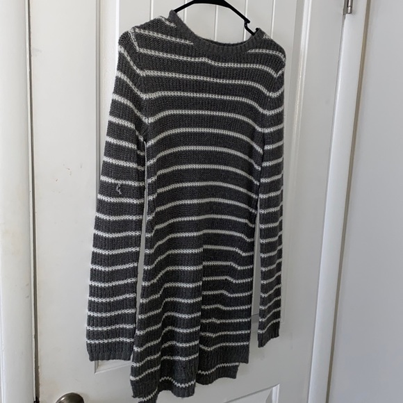 Gray/White Striped Sweater Dress NEVER WORN Size XS - Picture 1 of 1